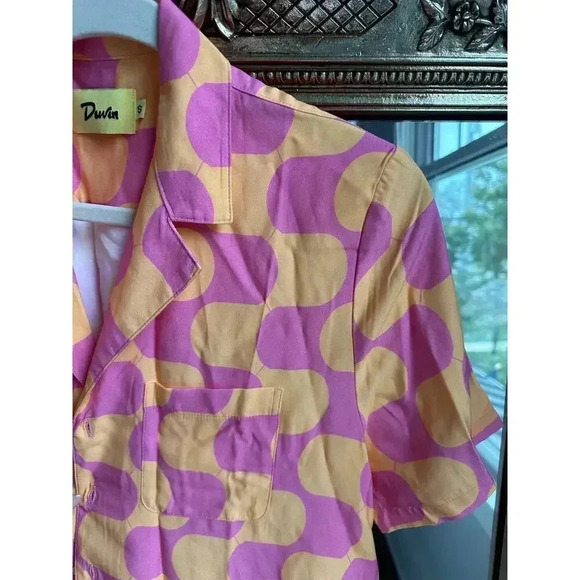 Duvin Design Golden Hour Crop Buttonup Pink NEW NWOT - Picture 6 of 7